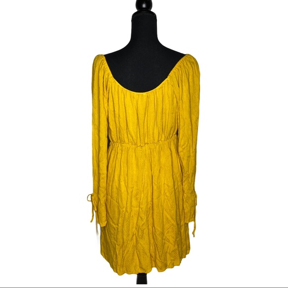 June & Hudson Long Sleeve Dress Yellow Size Large - Picture 4 of 13